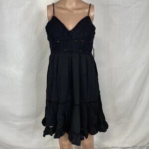 Lucky Brand Women's Dream Crochet Mini Dress Black Size XS